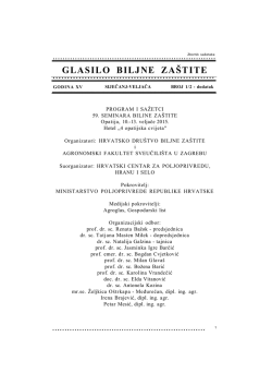 Sadržaj GBZ br. 1-2 dodatak/2015 - Hrvatsko dru&scaron;tvo biljne za&scaron;tite