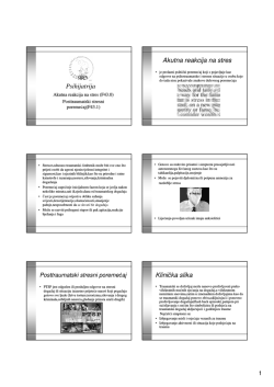 Psihijatrija Akutna reakcija na stres Klinička slika