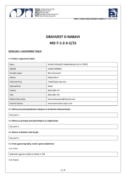 Obavijest o nabavi - kontejneri i PVC kante