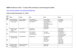 ELEX Vestibulum 2013 - Croatia (HR) and Bosnia and