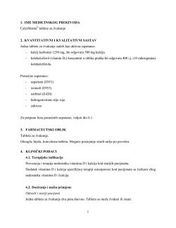 1 1. IME MEDICINSKOG PROIZVODA CalciMonta tablete za