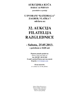 32. aukcija filatelija razglednice
