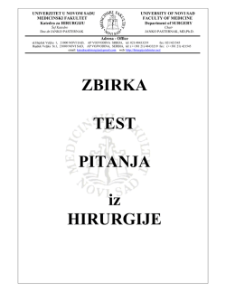 ZBIRKA TEST PITANJA iz HIRURGIJE