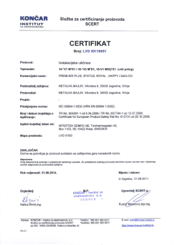 CERTIFIKAT - Metalka Majur
