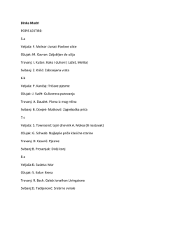 Dinka Mudri POPIS LEKTIRE: 5.a Veljača: F. Molnar: Junaci Pavlove