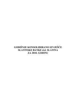 Godi&scaron;nje izvje&scaron;će za 2010. godinu. - konsolidirano