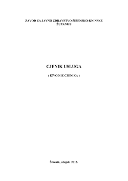 cjenik usluga - Zavod za javno zdravstvo Šibensko