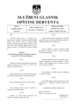 "Službeni glasnik op&scaron;tine Derventa", broj: 13/10