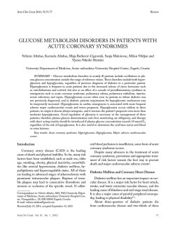 glucose metabolism disorders in patients with acute coronary