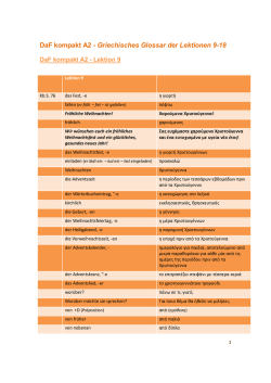 DaF kompakt A2 - Griechisches Glossar der Lektionen 9-18