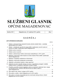 Službeni glasnik br. 1/14