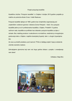 Posjet putujućeg kazali&scaron;ta Kazali&scaron;na družina &ldquo;Putujuće kazali&scaron;te&rdquo; iz