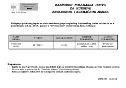 raspored polaganja 36 2 decembarl 2014.pub