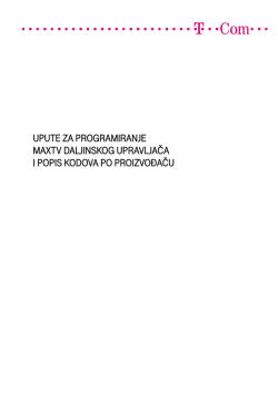 Upute za programiranje daljinskog upravljača i - T