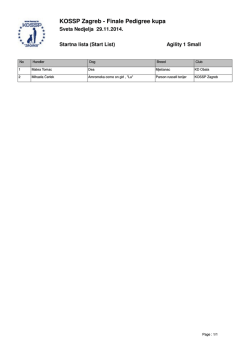 KOSSP Zagreb - Finale Pedigree kupa