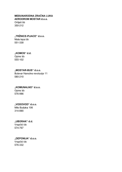 MEĐUNARODNA ZRAČNA LUKA AERODROM MOSTAR d.o.o.