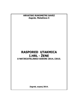 RASPORED UTAKMICA I.HRL
