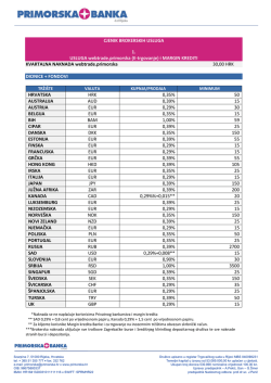CJENIK BROKERSKIH USLUGA 1. USLUGA
