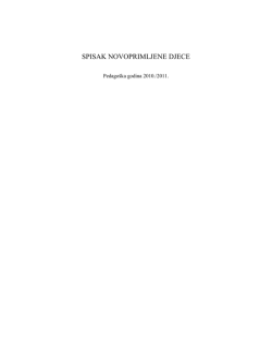 spisak novoprimljene djece 2010.