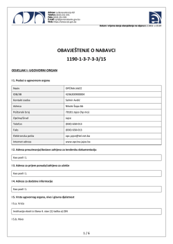 OBAVJE&Scaron;TENJE O NABAVCI 1190-1-3-7-3-3/15