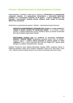 PROJEKT INFRASTRUKTURE ZA GOSPODARENJE OTPADOM