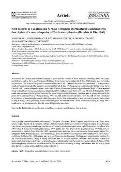 First records of Croatian and Serbian Tetrigidae