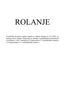 Sveučili&scaron;no prvenstvo grada Zagreba u rolanju održano je 25.5