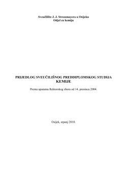 Preddiplomski studij kemije s izmjenama