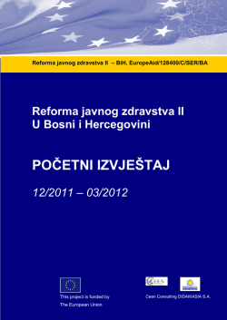 POČETNI IZVJE&Scaron;TAJ - Public health reform II