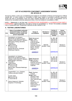 The list of conformity assessment bodies on December 30