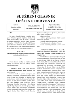 "Službeni glasnik op&scaron;tine Derventa", broj: 7/10
