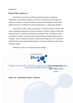 Renato Pahić, mag.psych. timski rad &ndash; individualni
