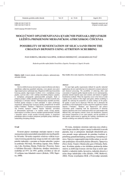 MOGU&ucirc;NOST OPLEMENJIVANJA KVARCNIH PIJESAKA