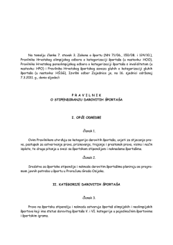 Pravilnika Hrvatskog olimpijskog odbora o kateg