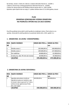 Plan građenja komunalnih vodnih građevina na području Općine