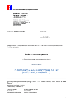 Poziv za dostavu ponude ELEKTROINSTALACIJSKI MATERIJAL