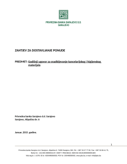 ZAHTJEV ZA DOSTAVLJANJE PONUDE