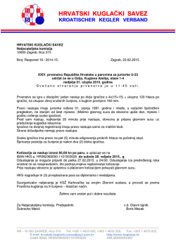 Juniorke - Hrvatski kuglački savez