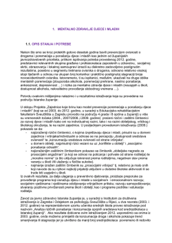 1. MENTALNO ZDRAVLJE DJECE I MLADIH 1.1. OPIS