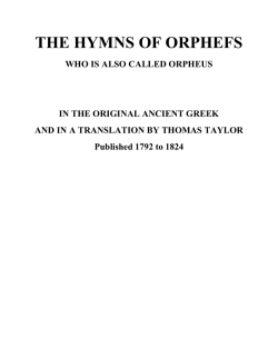 THE HYMNS OF ORPHEFS - Greek Alphabet: Unlock the Secrets