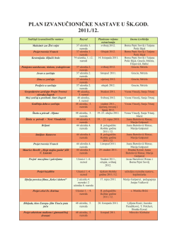 PLAN IZVANUČIONIČKE NASTAVE U &Scaron;K.GOD. 2011./12.