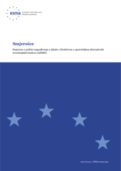 Smjernice o politici nagrađivanja u skladu s - Esma