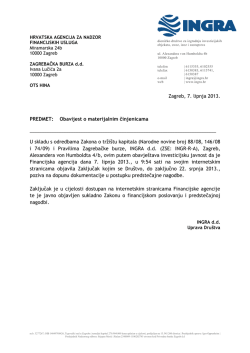 Obavijest o zaključku FINA-e