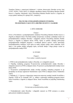 Pravilnik o poslijediplomskim studijima