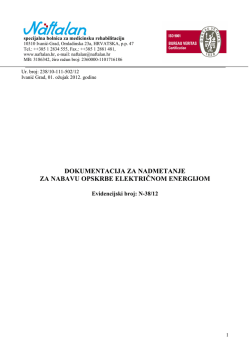 dokumentacija za nadmetanje za nabavu opskrbe