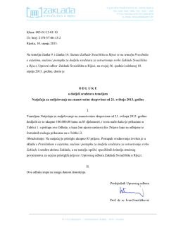 Rezultati Natječaja za sudjelovanje na znanstvenim skupovima