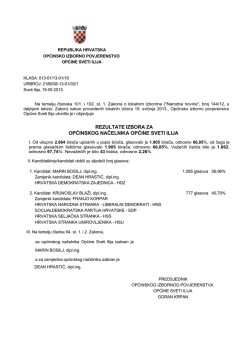 rezultate izbora za općinskog načelnika općine