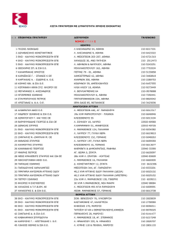 a/a &epsilon;&pi;&omega;&nu;&upsilon;&mu;&iota;&alpha; &pi;&rho;&alpha;&tau;&eta;&rho;&iota;&omicron;&upsilon; &delta;&iota;&epsilon;&upsilon;&theta;&upsilon;&nu;&sigma;&eta; &tau;&eta;&lambda;&epsilon;&phi;&omega;&nu;&omicron; 1 &gamma;&kappa;&iota;&zeta;&alpha;&sigmaf;