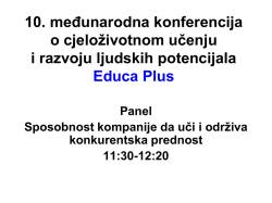 Zaključci s panela Sposobnost kompanije da uči i održiva