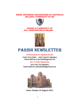 PARISH NEWSLETTER PARISH NEWSLETTER